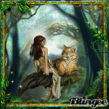 Fantasy green forest