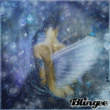 fantasy woman in blue world