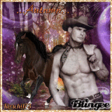 Cowboy und Pferd