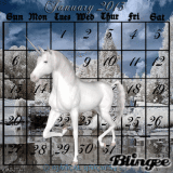 January 2013 Unicorn Calendar