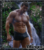 man at waterfall