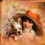 Vintage Lady with dog