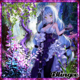 Anime Girl im Blumengarten